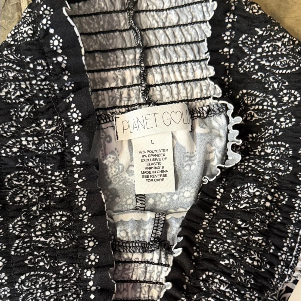 Planet Gold Black and White Wide Leg Pants - Picture 5 of 6